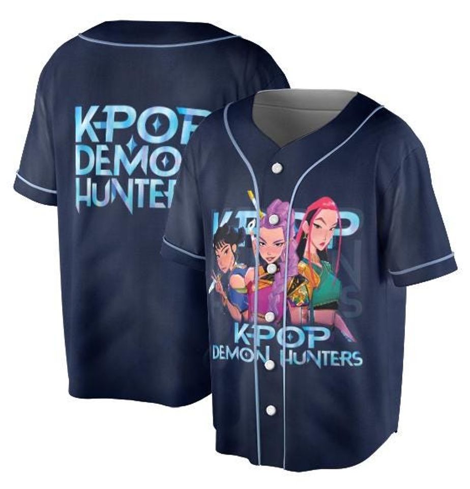 Kpop Demon Hunters Jersey, Huntrix Girl Baseball Jersey, Kpop idol ...